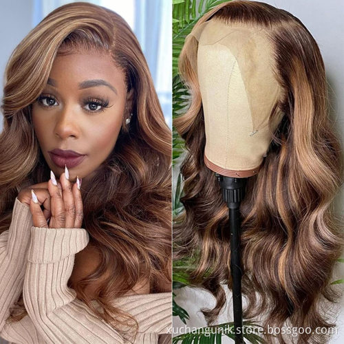 Best Selling P4/27 99J Highlight Full Lace Wig,Human Hair Transparent 360 Lace Frontal Wig,Natural HD Highlighted Lace Front Wig